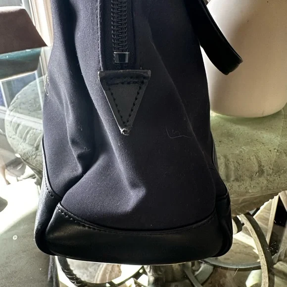 Authentic Vintage Versace Black Satchel with Embroidered Gold Sun Logo - Picture 6 of 15